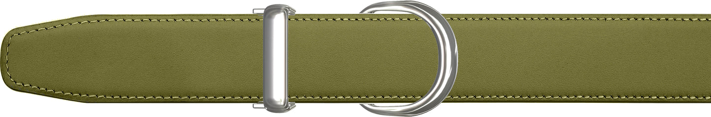 Men's Olive Leather Single Loop Belt