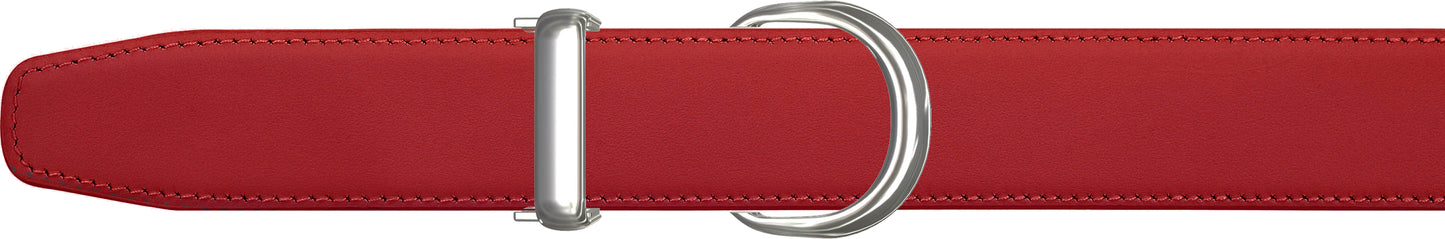 Men's Red Leather Single Loop Belt