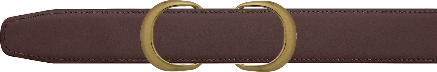 Women's Brown Leather Double Loop Belt