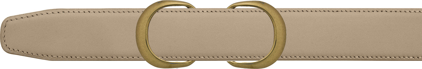 Women's Tan Leather Double Loop Belt