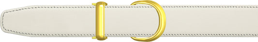Women's Ivory Leather Single Loop Belt