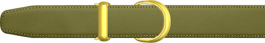 Women's Olive Leather Single Loop Belt