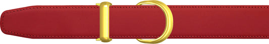 Women's Red Leather Single Loop Belt